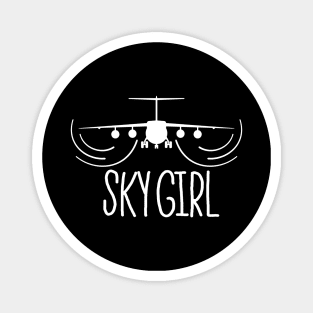 Sky Girl Funny Flight Attendants Flying Aviation Magnet